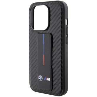 Pouzdro BMW Grip Stand Smooth & Carbon pro iPhone 15 Pro - černé