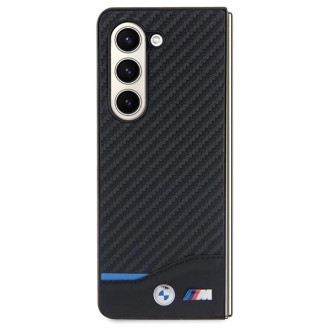 BMW Kožené karbonové pouzdro pro Samsung Galaxy Z Fold 5 - černé