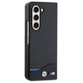 BMW Kožené karbonové pouzdro pro Samsung Galaxy Z Fold 5 - černé
