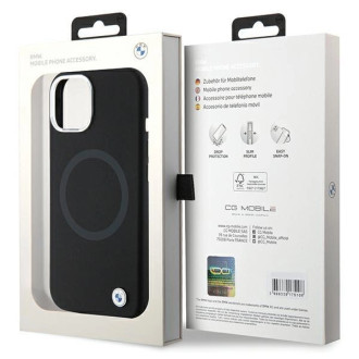 BMW Signature Liquid Silicone MagSafe pouzdro pro iPhone 15 Plus - černé