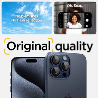 Spigen Optik.tR EZ Fit Camera Protector pro iPhone 14 Pro / Pro Max / 15 Pro / Pro Max - Titanium Blue 2 ks.