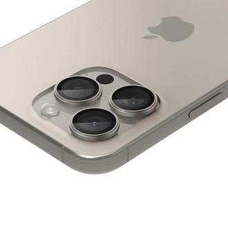 Spigen Optik.tR EZ Fit Camera Protector pro iPhone 14 Pro / Pro Max / 15 Pro / Pro Max - přírodní titan 2 ks.