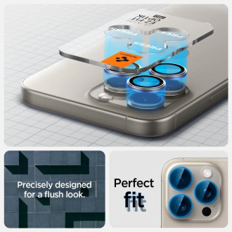Spigen Optik.tR EZ Fit Camera Protector pro iPhone 14 Pro / Pro Max / 15 Pro / Pro Max - přírodní titan 2 ks.