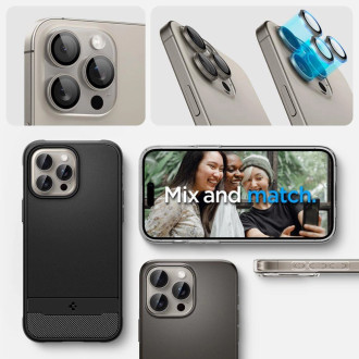 Spigen Optik.tR EZ Fit Camera Protector pro iPhone 14 Pro / Pro Max / 15 Pro / Pro Max - přírodní titan 2 ks.
