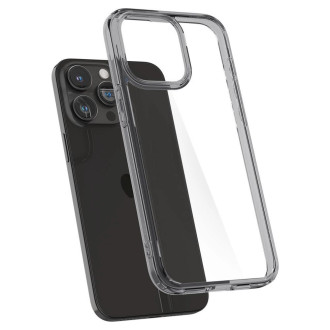 Pouzdro Spigen Ultra Hybrid pro iPhone 15 Pro - průhledné šedé