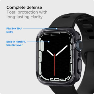 Pouzdro Spigen Ultra Hybrid pro Apple Watch 7 / 8 / 9 (41 mm) - průhledné šedé