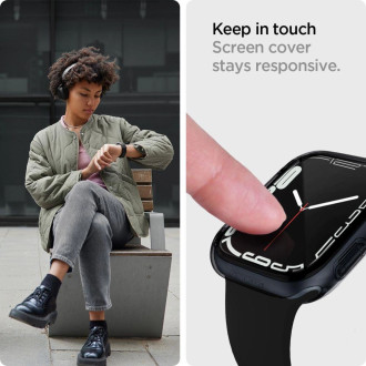 Pouzdro Spigen Ultra Hybrid pro Apple Watch 7 / 8 / 9 (41 mm) - průhledné šedé