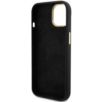 Pouzdro Guess Silicone Script Metal Logo &amp; Frame pro iPhone 15 - černé