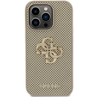 Guess Perforated 4G Glitter pouzdro pro iPhone 15 Pro Max - zlaté