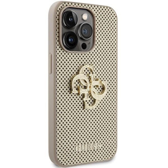 Guess Perforated 4G Glitter pouzdro pro iPhone 15 Pro Max - zlaté