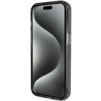 Guess Ring Stand Script Glitter MagSafe pouzdro pro iPhone 15 Pro Max - černé