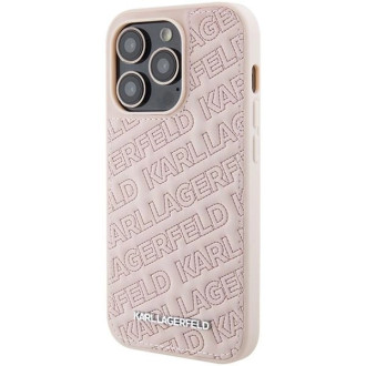Pouzdro Karl Lagerfeld Quilted K Pattern pro iPhone 15 Pro - růžové