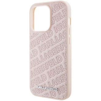 Pouzdro Karl Lagerfeld Quilted K Pattern pro iPhone 15 Pro - růžové