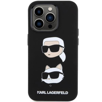 Karl Lagerfeld silikonové pouzdro Karl&amp;Choupette Head pro iPhone 15 Pro - černé