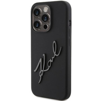Karl Lagerfeld silikonové pouzdro Karl Script pro iPhone 15 Pro - černé