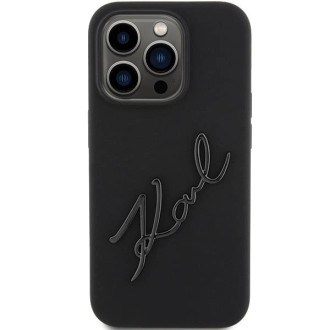 Karl Lagerfeld silikonové pouzdro Karl Script pro iPhone 15 Pro - černé