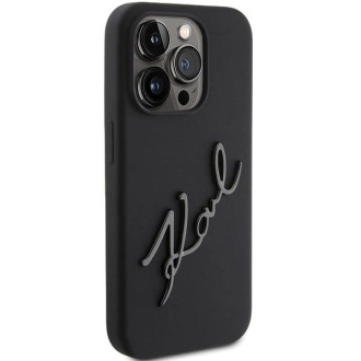 Karl Lagerfeld silikonové pouzdro Karl Script pro iPhone 15 Pro - černé