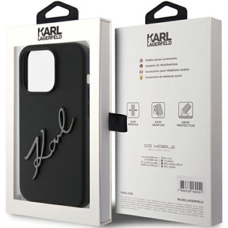 Karl Lagerfeld silikonové pouzdro Karl Script pro iPhone 15 Pro - černé