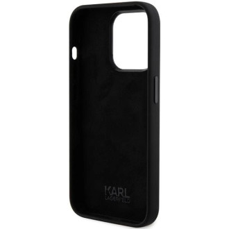 Karl Lagerfeld silikonové pouzdro Ikonik Metal Pin pro iPhone 15 Pro - černé