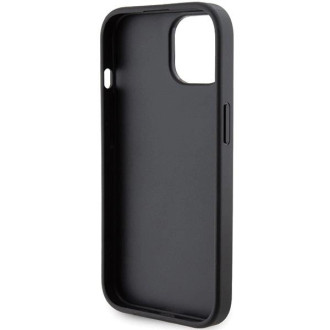 Karl Lagerfeld Gripstand Pouzdro Saffiano Choupette Pins pro iPhone 15 Plus / 14 Plus – černé