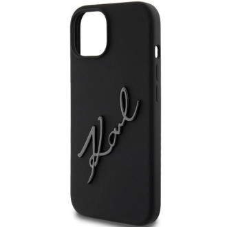 Karl Lagerfeld silikonové pouzdro Karl Script pro iPhone 15 - černé