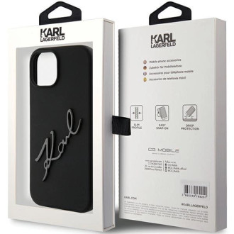 Karl Lagerfeld silikonové pouzdro Karl Script pro iPhone 15 - černé