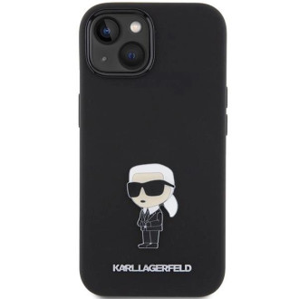 Karl Lagerfeld silikonové pouzdro Ikonik Metal Pin pro iPhone 15 - černé