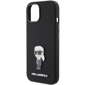 Karl Lagerfeld silikonové pouzdro Ikonik Metal Pin pro iPhone 15 - černé