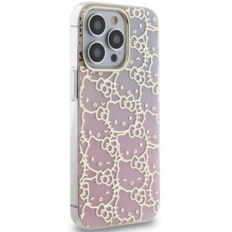 Pouzdro Hello Kitty IML Gradient Electrop Crowded Kitty na hlavu pro iPhone 14 Pro Max – růžové