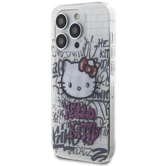 Pouzdro Hello Kitty IML Kitty On Bricks Graffiti pro iPhone 14 Pro Max - bílé