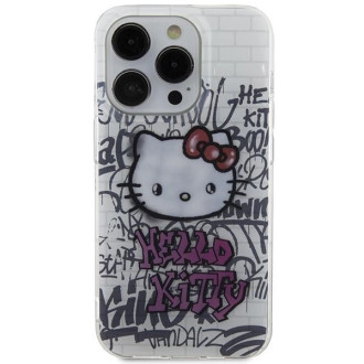 Pouzdro Hello Kitty IML Kitty On Bricks Graffiti pro iPhone 14 Pro Max - bílé