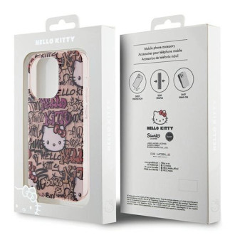 Pouzdro Hello Kitty IML Tags Graffiti pro iPhone 14 Pro Max - růžové