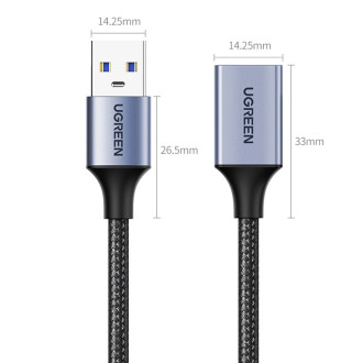 Ugreen US115 USB-A (samec) / USB-A (samice) 5Gb/s kabel 5m - černý
