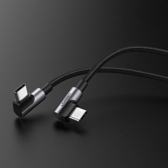 Ugreen US323 USB-C (úhlový) / USB-C (úhlový) kabel 2m - černý