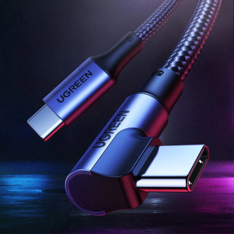 Ugreen US334 USB-C 2.0 (úhlový) / USB-C 2.0 (přímý) kabel 100W PD 1 m - černý