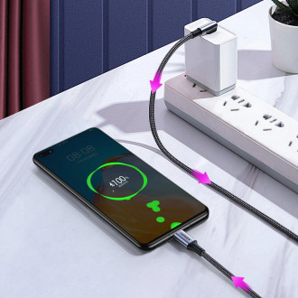 Ugreen US334 USB-C 2.0 (úhlový) / USB-C 2.0 (přímý) kabel 100W PD 1 m - černý
