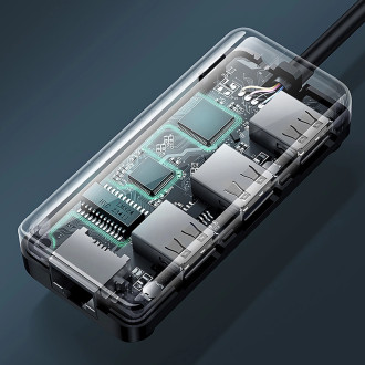 Ugreen 20264 RJ45 / USB-A 10/100Mbps HUB síťový adaptér 3x USB-A 2.0 - černý