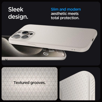 Pouzdro Spigen Liquid Air pro iPhone 15 Pro - přírodní titan