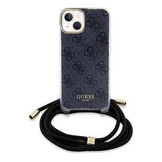 Guess Crossbody Cord 4G Print Case pro iPhone 15/14/13 – černý