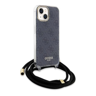 Guess Crossbody Cord 4G Print Case pro iPhone 15/14/13 – černý