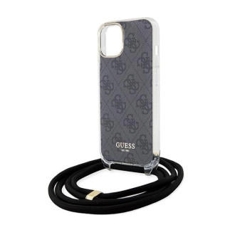 Guess Crossbody Cord 4G Print Case pro iPhone 15/14/13 – černý