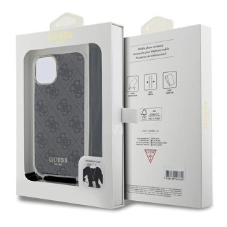 Guess Crossbody Cord 4G Print Case pro iPhone 15/14/13 – černý