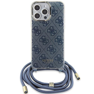 Pouzdro Guess Crossbody Cord 4G Print pro iPhone 15 Pro Max - modré