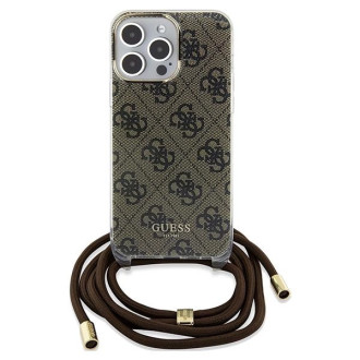 Pouzdro Guess Crossbody Cord 4G Print pro iPhone 15 Pro Max - hnědé