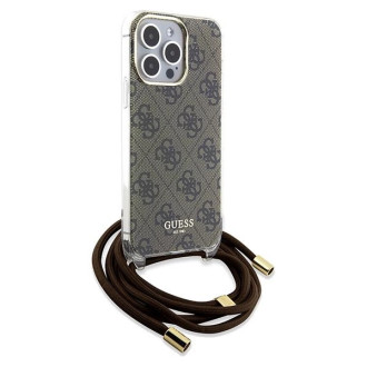 Pouzdro Guess Crossbody Cord 4G Print pro iPhone 15 Pro Max - hnědé