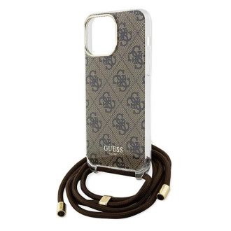 Pouzdro Guess Crossbody Cord 4G Print pro iPhone 15 Pro Max - hnědé