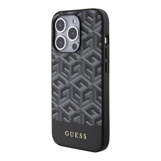 Pouzdro Guess GCube Stripes MagSafe pro iPhone 15 Pro - černé