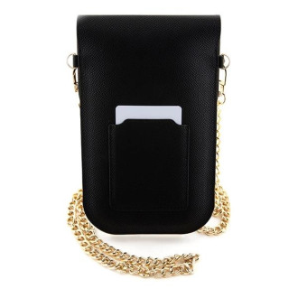 Kožená taška Hello Kitty Metal Logo Chain - černá