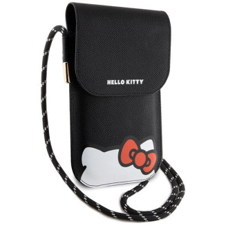 Hello Kitty Leather Hiding Kitty Cord taška - černá