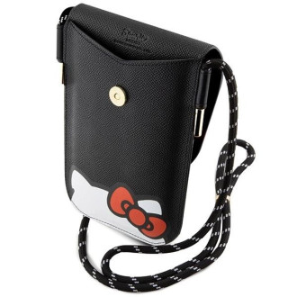 Hello Kitty Leather Hiding Kitty Cord taška - černá